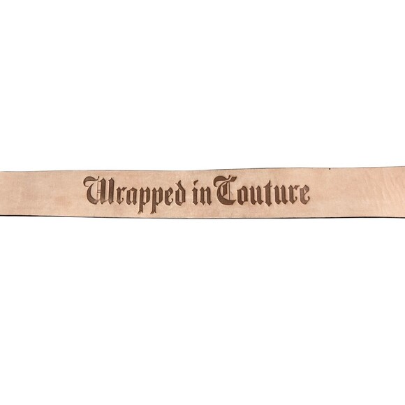 Juicy Wrapped in Couture Vintage Taupe Leather Belt w Crown & Scottie Dog Buckle main image 4
